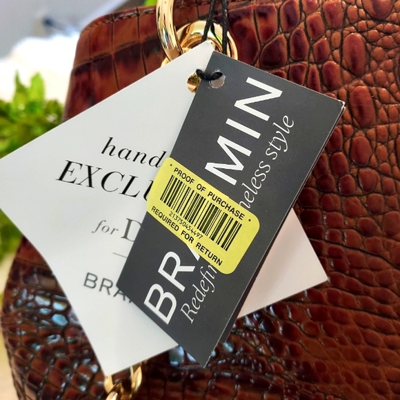 Brahmin Melbourne Debra Croc Embossed Satchel: NWT & Dustbag. - Picture 11 of 15